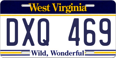 WV license plate DXQ469