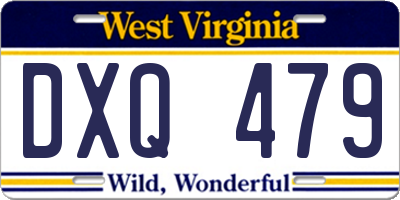 WV license plate DXQ479
