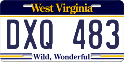 WV license plate DXQ483