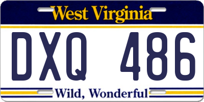 WV license plate DXQ486