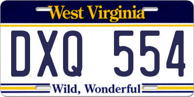 WV license plate DXQ554