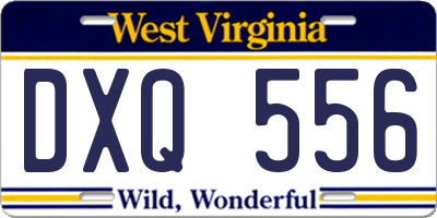 WV license plate DXQ556