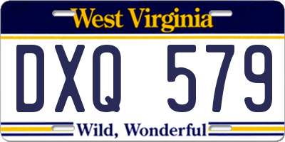 WV license plate DXQ579