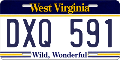 WV license plate DXQ591
