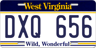 WV license plate DXQ656