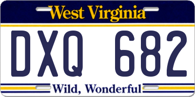 WV license plate DXQ682