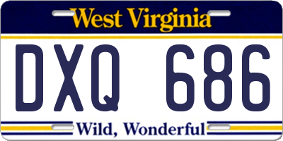 WV license plate DXQ686