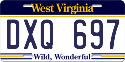 WV license plate DXQ697