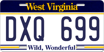 WV license plate DXQ699