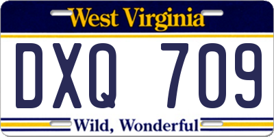 WV license plate DXQ709