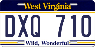 WV license plate DXQ710