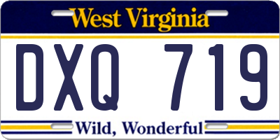 WV license plate DXQ719