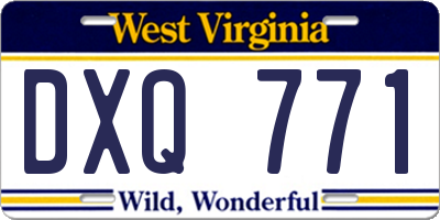 WV license plate DXQ771
