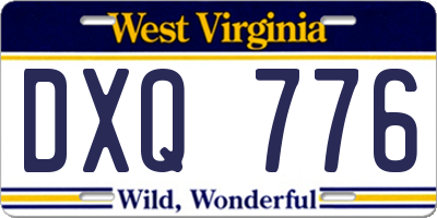 WV license plate DXQ776