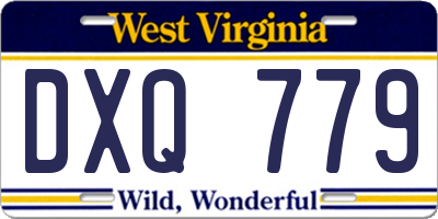 WV license plate DXQ779
