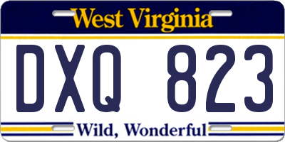WV license plate DXQ823