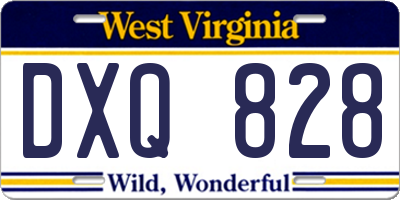 WV license plate DXQ828