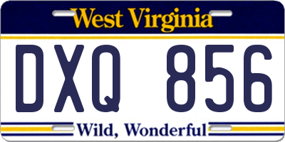 WV license plate DXQ856