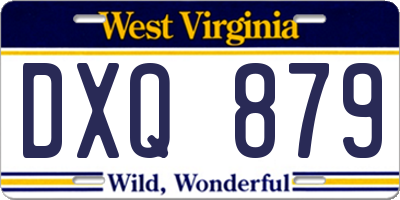 WV license plate DXQ879