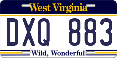 WV license plate DXQ883