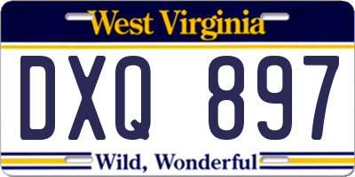 WV license plate DXQ897