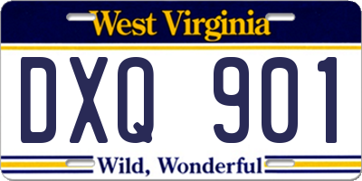 WV license plate DXQ901