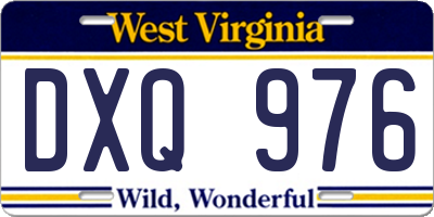 WV license plate DXQ976
