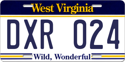 WV license plate DXR024