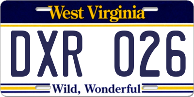 WV license plate DXR026