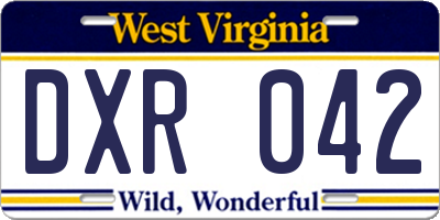 WV license plate DXR042