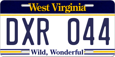 WV license plate DXR044