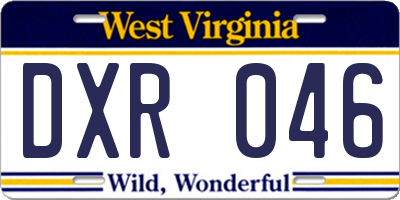 WV license plate DXR046