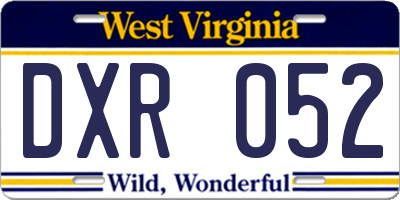 WV license plate DXR052