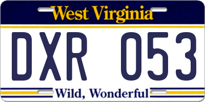 WV license plate DXR053