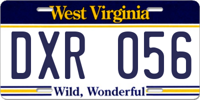 WV license plate DXR056