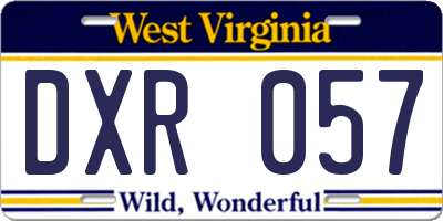 WV license plate DXR057