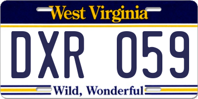 WV license plate DXR059