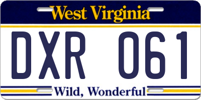 WV license plate DXR061
