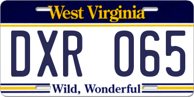 WV license plate DXR065