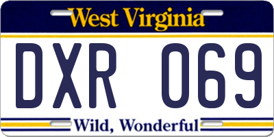WV license plate DXR069