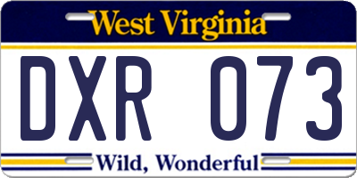 WV license plate DXR073