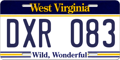 WV license plate DXR083