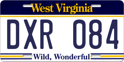 WV license plate DXR084
