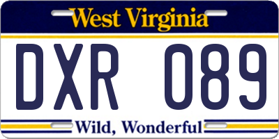 WV license plate DXR089