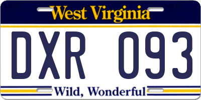 WV license plate DXR093