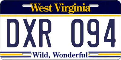 WV license plate DXR094