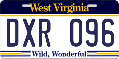 WV license plate DXR096