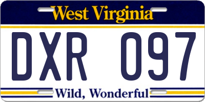 WV license plate DXR097