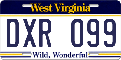 WV license plate DXR099