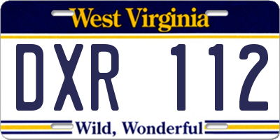 WV license plate DXR112